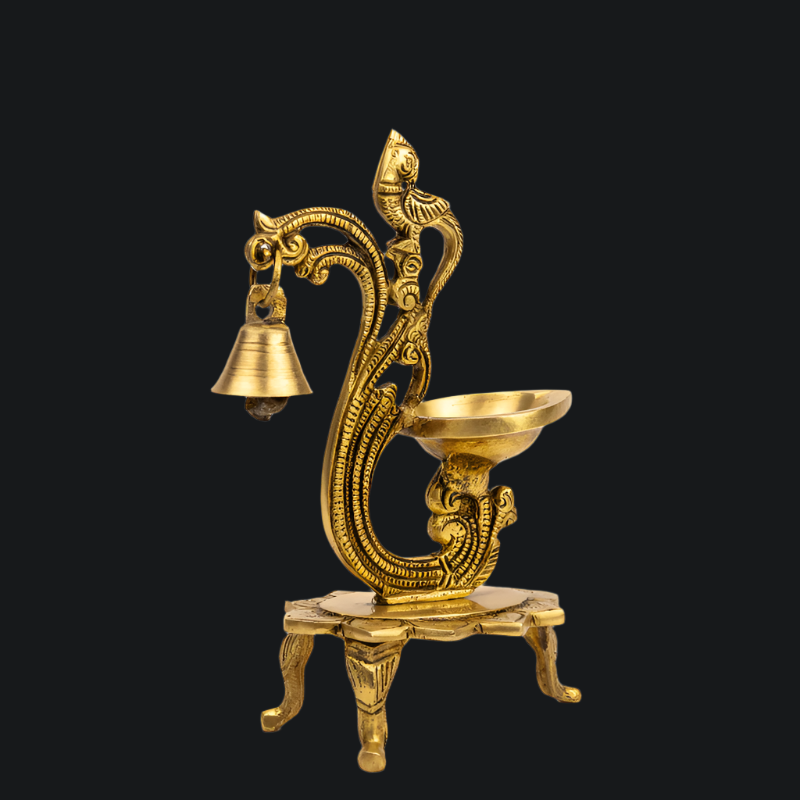 Handcrafted Brass Deepak with 3 Legs – Tripod Traditional Diya