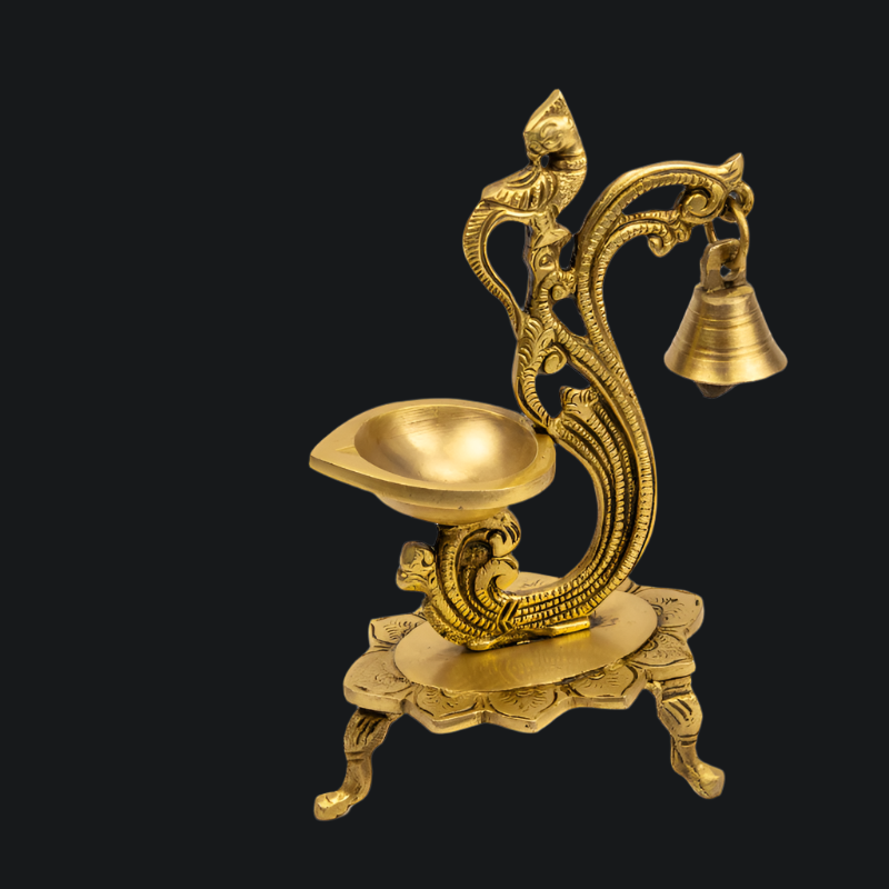 Handcrafted Brass Deepak with 3 Legs – Tripod Traditional Diya