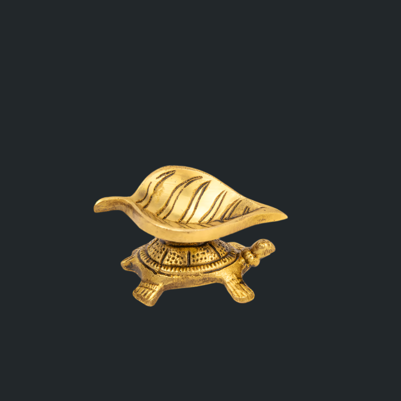 Handcrafted Brass Tortoise Deepak – Lucky Diya with Tortoise Base