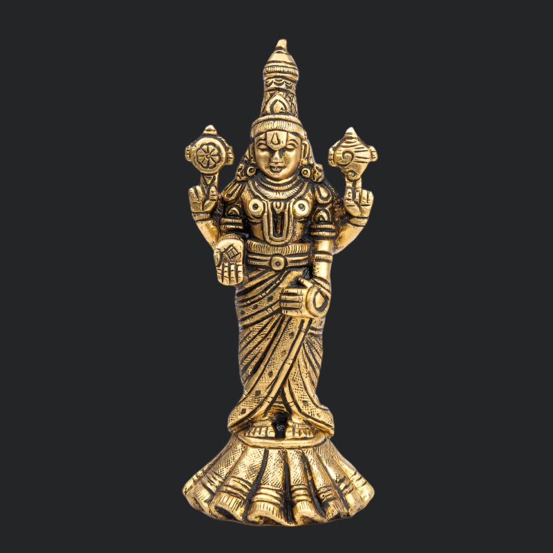 Handcrafted Brass Balaji on Designer Base – Lord Venkateswara Sculpture