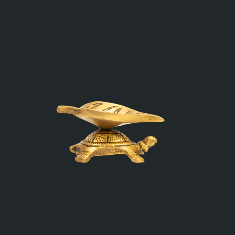 Handcrafted Brass Tortoise Deepak – Lucky Diya with Tortoise Base