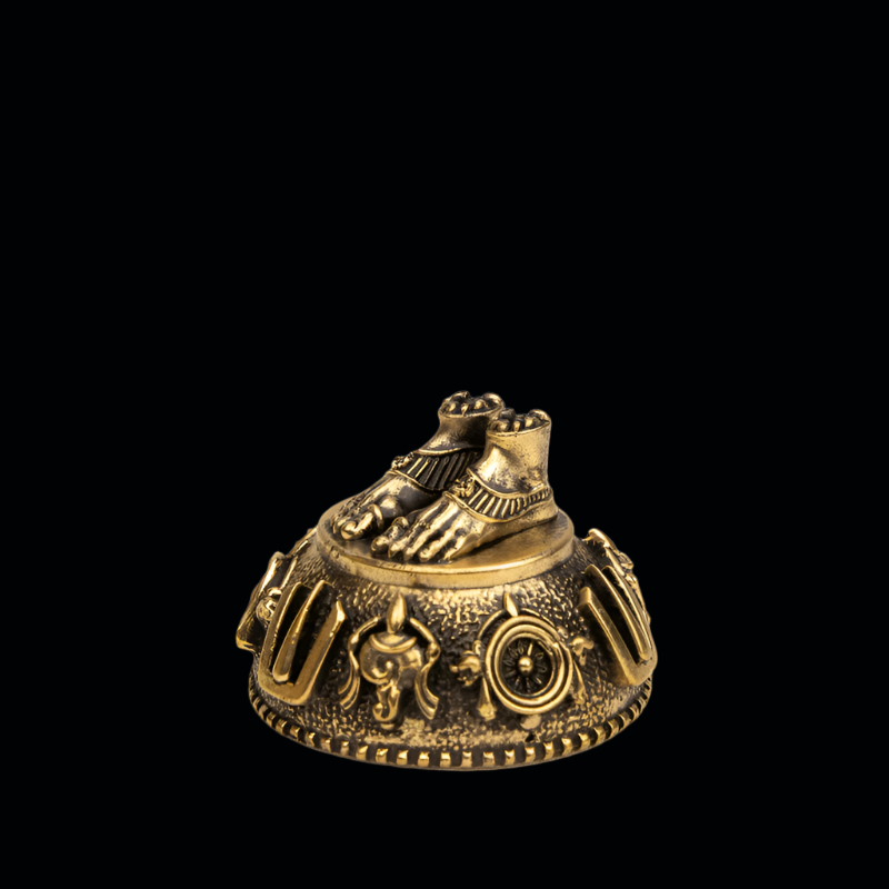 Elite Brass Charan Paduka Small Size – Auspicious Footprints for Pooja