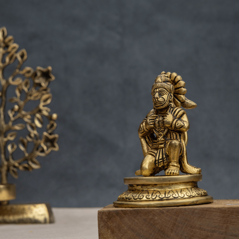 Handcrafted Brass Hanuman Ripping His Heart – Hanuman for Strength and Devotion