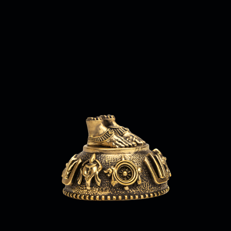 Elite Brass Charan Paduka Small Size – Auspicious Footprints for Pooja