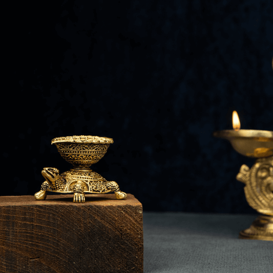 Elite Brass Kachua Deepak – Turtle Lamp for Good Fortune
