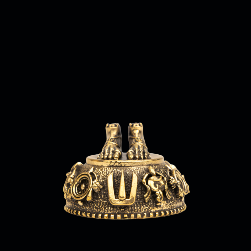 Elite Brass Charan Paduka Small Size – Auspicious Footprints for Pooja