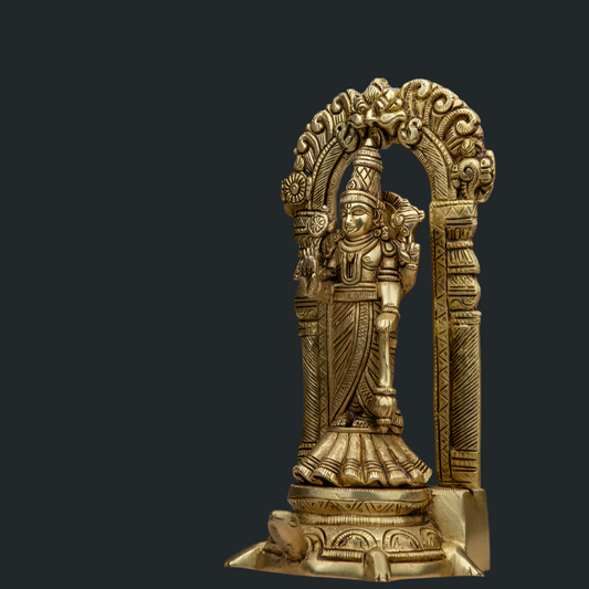 Handcrafted Brass Vishnu on Tortoise – Unique Vishnu Idol
