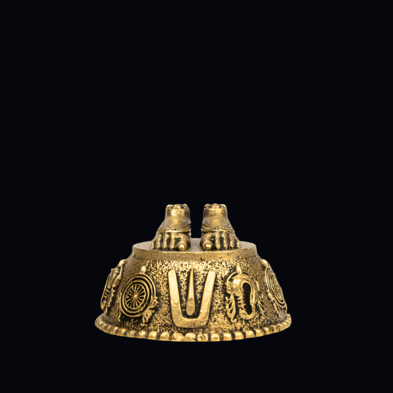 Elite Brass Charan Paduka Medium Size – Big Sacred Footprints for Worship