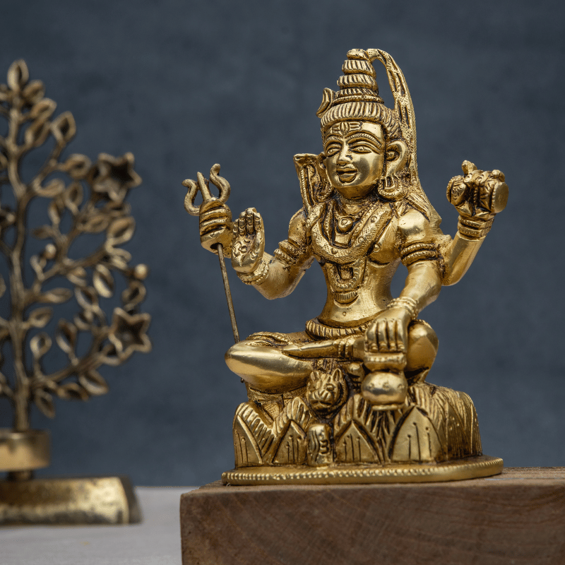 Handcrafted Brass Shiva on Simple Design Base – Mahadev for Spiritual Power