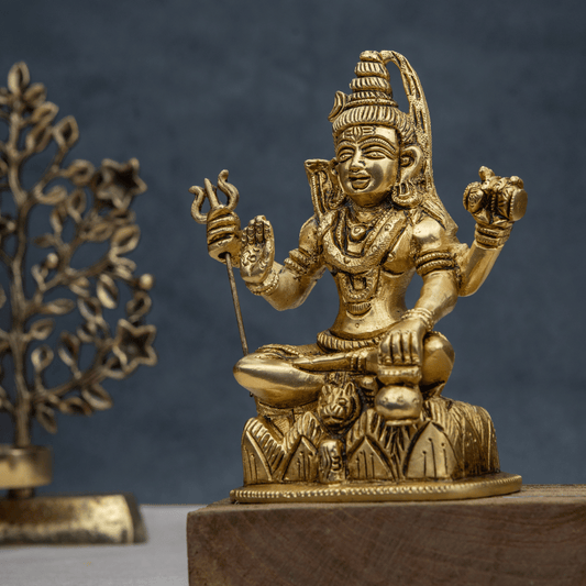 Handcrafted Brass Shiva on Simple Design Base – Mahadev for Spiritual Power