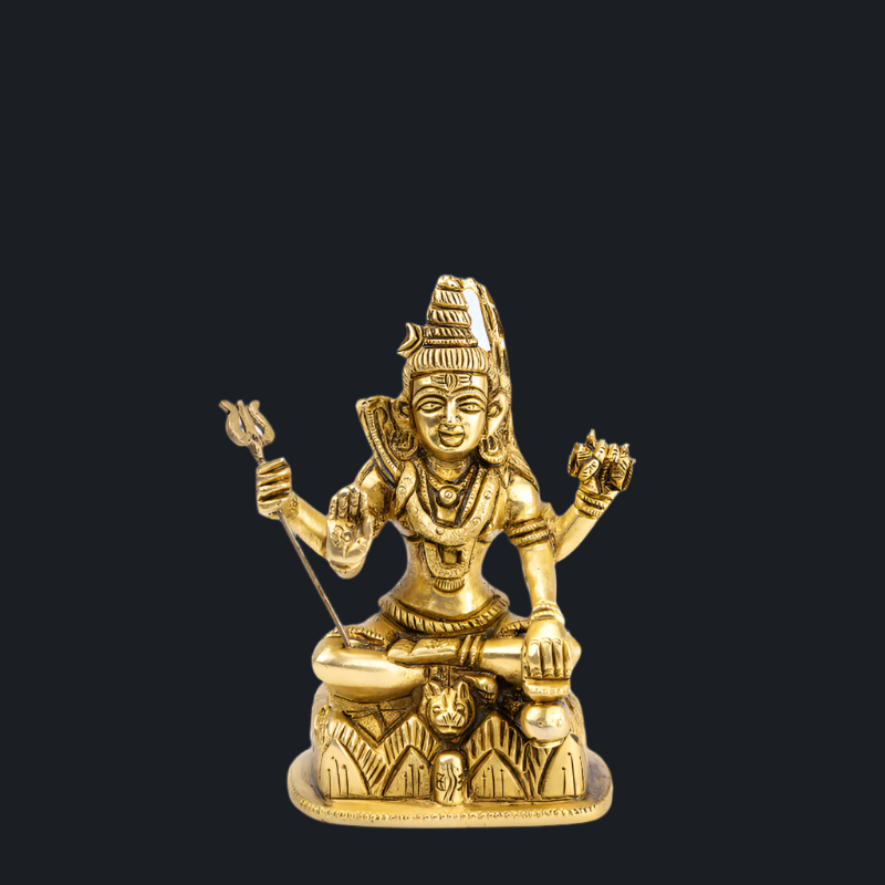 Handcrafted Brass Shiva on Simple Design Base – Mahadev for Spiritual Power