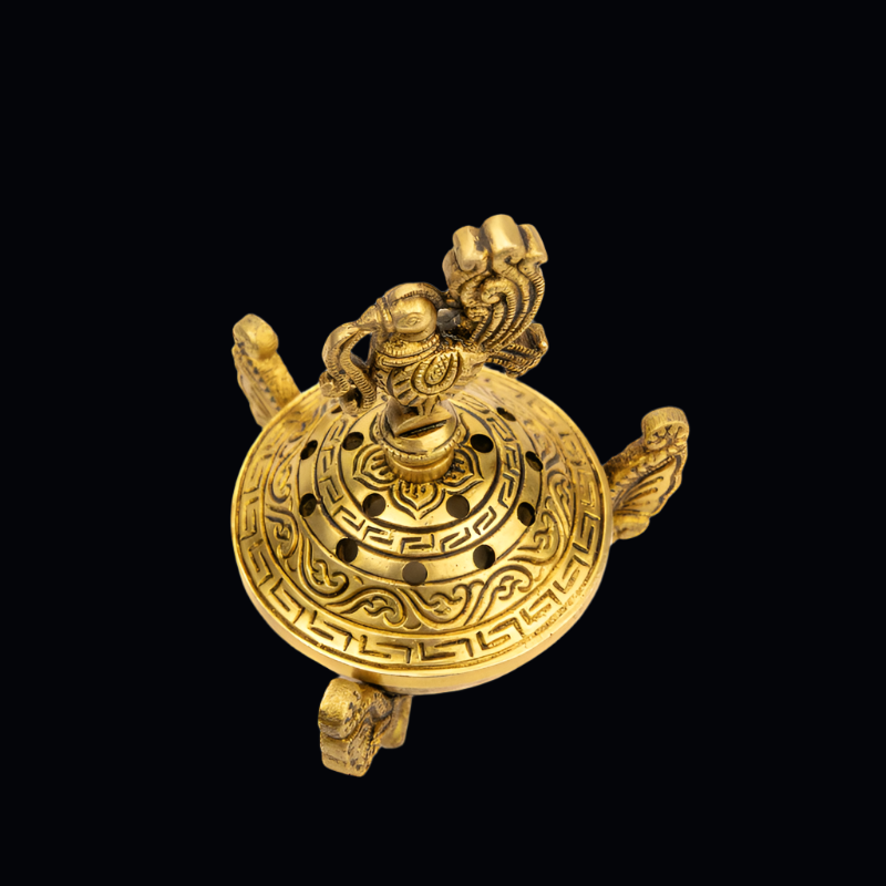 Handcrafted Brass Bird Dhoopdani – Traditional Incense Holder with Bird on Top