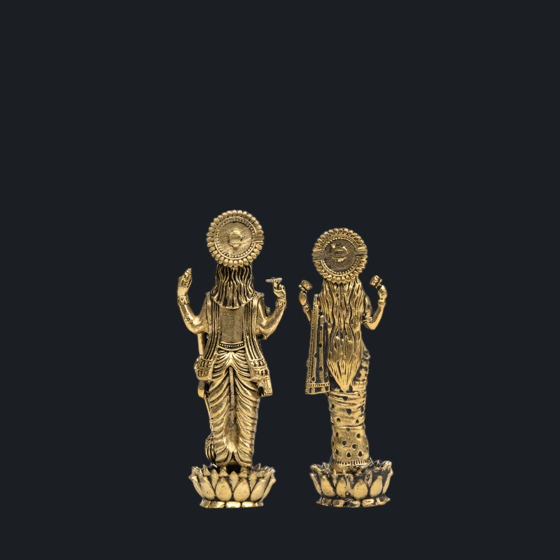 Elite Brass Vishnu Lakshmi Standing Idol – Divine Blessings for Home