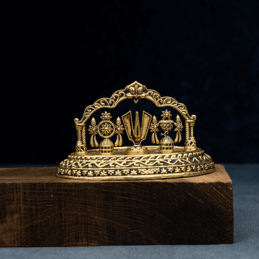 Elite Brass Chakra Set on a Single Base – Divine Symbols for Pooja Room
