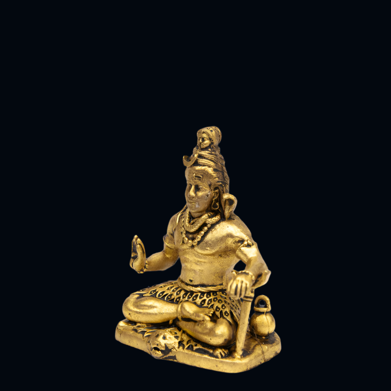 Elite Brass Shiva on a Lion Base – Meditative Lord Shiva Statue
