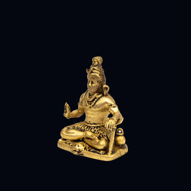 Elite Brass Shiva on a Lion Base – Meditative Lord Shiva Statue