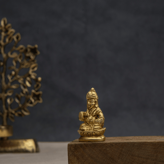 Handcrafted Brass Kuber on Lotus Base – Wealth and Prosperity Idol
