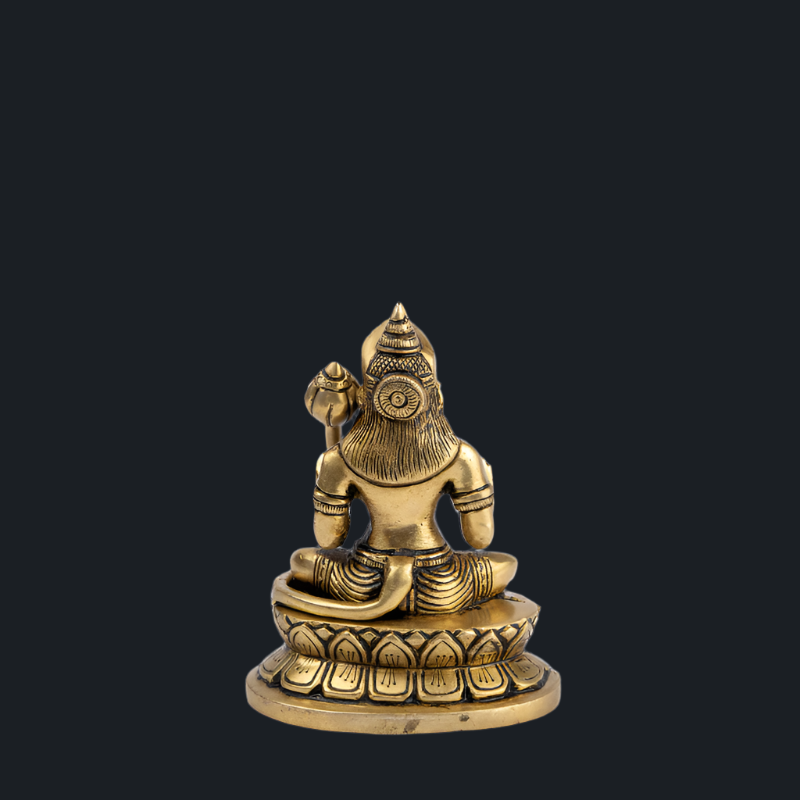 Handcrafted Brass Hanuman Sitting with Gada – Devotee of Ram Statue