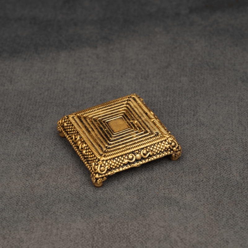 Elite Brass Square Chowki Small Size – Premium Decorative Platform for Pooja Ceremonies