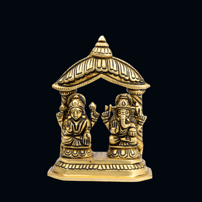 Handcrafted Brass Lakshmi Ganesha Frame – Elegant Wall Hanging