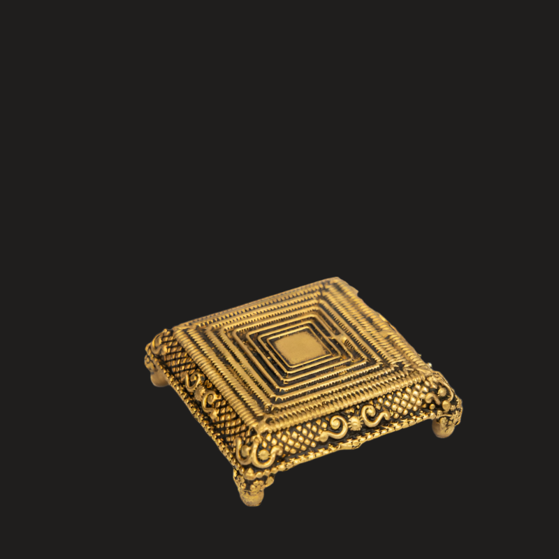 Elite Brass Square Chowki Small Size – Premium Decorative Platform for Pooja Ceremonies