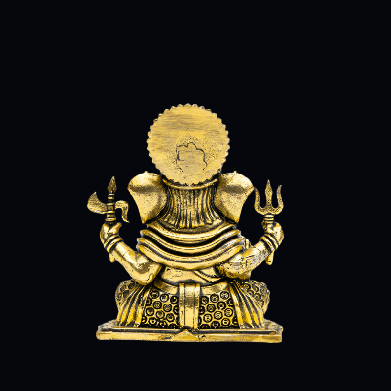 Elite Brass Dagdu Ganesha with Flat Base Medium Size – Divine Blessings for Prosperity and Knowledge