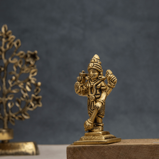 Handcrafted Brass Vishnu Lakshmi Individual Standing Idols – Symbol of Abundance and Protection